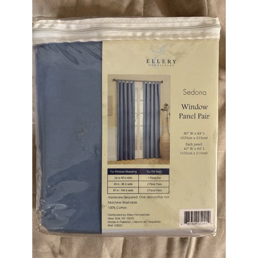 Ellery Homestyle Sedona Chambray Window Panel Pair (2) Each 40 W X 84 L